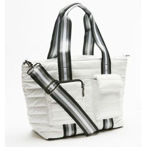 NWT Think Royln Jr. Wingman Bag with elevated pockets in White Patent